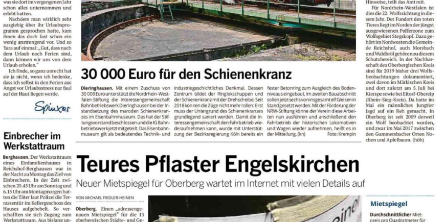 30000 Euro für den Schienenkranz
